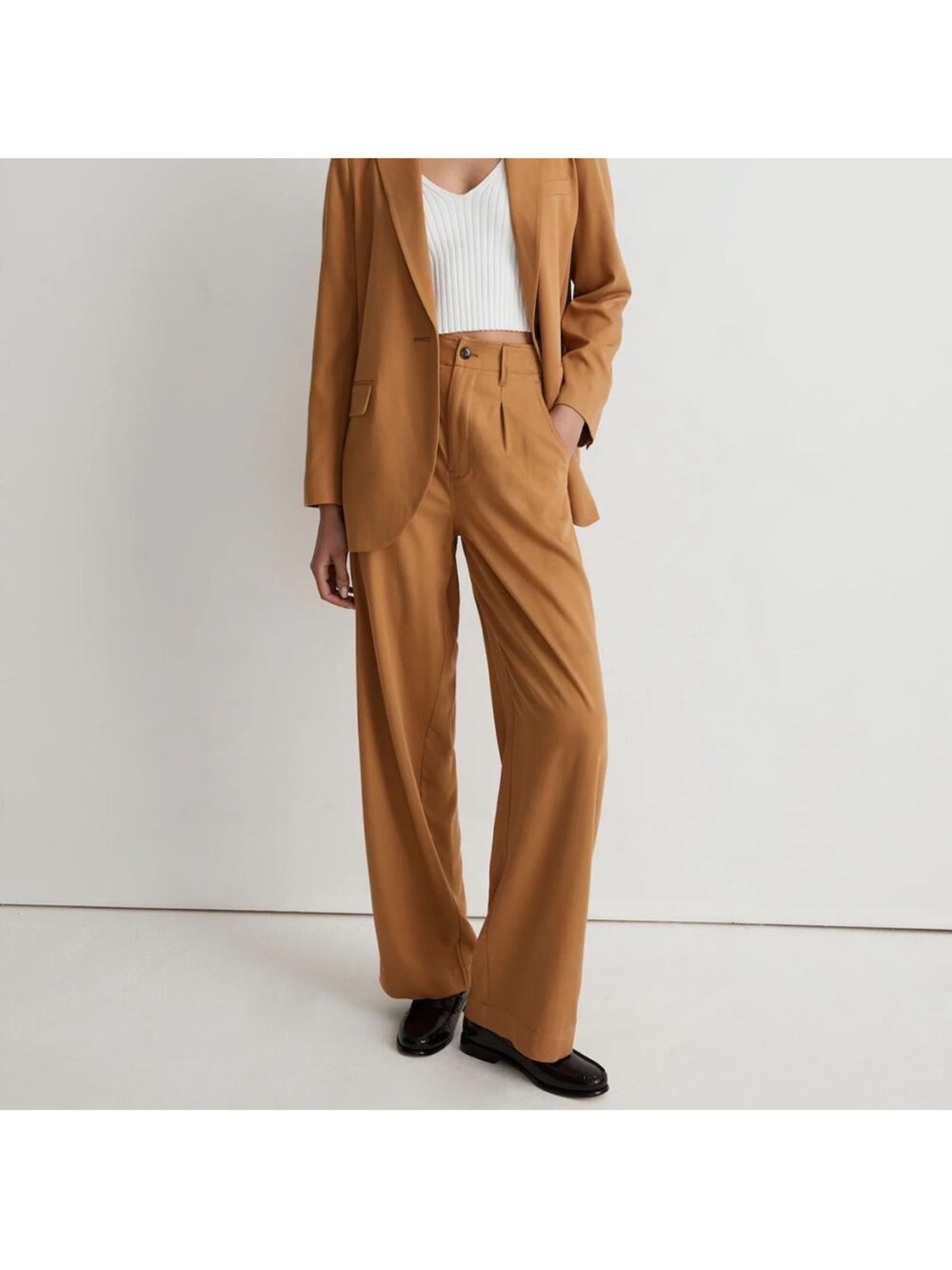 Madewell The Neale Straight-Leg Pant in Drapeweave in Toffee Size 8
